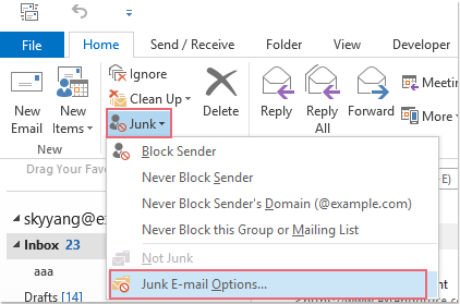 spamfilter outlook