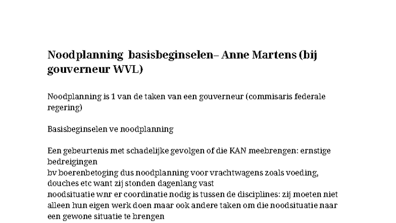 vacature noodplanning